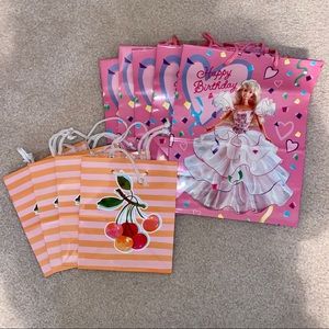 NEW• Lot of 9 Gift Bags • 5 Barbie & 4 All Occasion